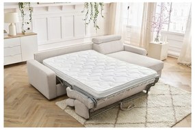 Кремав разтегателен ъглов диван от рипсено кадифе (променлив) Monaco – Bobochic Paris