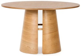 Кръгла трапезна маса от декор от дъб естествена ø 137 cm Cep – Teulat