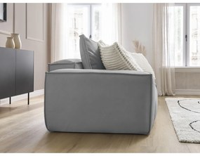 Светлосив диван от изкуствена кожа 260 cm Boheme – Bobochic Paris