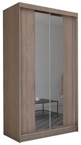 Шкаф с плъзгащи врати и огледало TOMASO, 150x216x61, сонома
