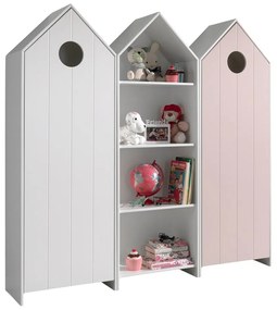 Отворен детски гардероб в бял и светлорозов цвят 173x171,5 cm CASAMI – Vipack