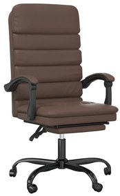 349728 vidaXL Масажен наклоняем офис стол, кафяв, изкуствена кожа
