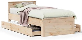 3308774 vidaXL Рамка за легло без матрак с табла 90x200 см борово дърво масив