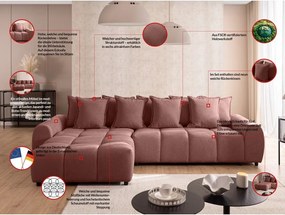 Теракотен ъглов диван (ляв ъгъл) Albane – Ropez