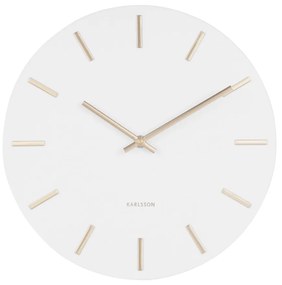 Бял стенен часовник със златни стрелки, ø 30 cm Charm - Karlsson
