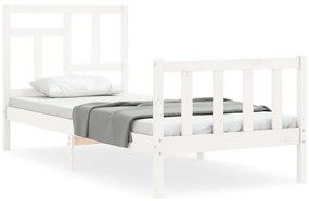 3193127 vidaXL Рамка за легло без матрак, бял, 90x200 см, бор масив