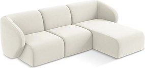 Бежов кадифен ъглов диван (десен ъгъл) Lani – Makamii