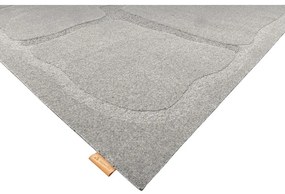 Сив вълнен килим 133x190 cm Morphic Organica – Agnella