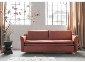 Кадифен разтегателен диван тухлен 225 cm Charming Charlie – Miuform