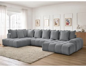 Тъмносив шенилов сгъваем/с място за съхранение ъглов диван (ляв ъгъл/U форма) Everest – Bobochic Paris