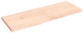 363584 vidaXL Стенен рафт, 140x50x(2-4) см, необработен масивен дъб