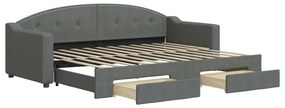 3197562 vidaXL Дневно легло с уширение и чекмеджета, без матрак, 80x200 см