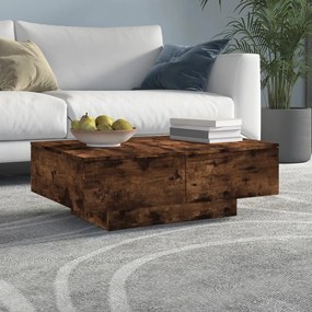 815195 vidaXL Маса за кафе, опушен дъб, 90x60x31 см, инженерно дърво