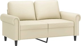 359500 vidaXL 2-местен диван, кремава, 120 см, изкуствена кожа