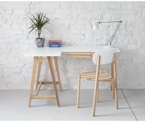 Работна маса с бял плот 85x135 cm Luka - Ragaba