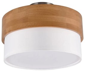 Бяло и естествено осветително тяло за таван с текстилен абажур Seasons – Trio