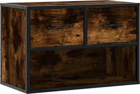 848911 vidaXL ТB шкаф, опушен дъб, 60x31x39,5 см, инженерно дърво и метал