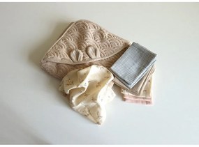 Бежова детска хавлия с качулка от органичен памук 80x80 cm Almond – Cam Cam Copenhagen