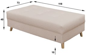 Бежова табуретка от плат bouclé Ariella - Ropez