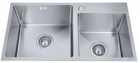 Кухненска мивка ICK 7822 ROUND, Inter Ceramic, неръждаема стомана, със сифон, 84x49х11.4см
