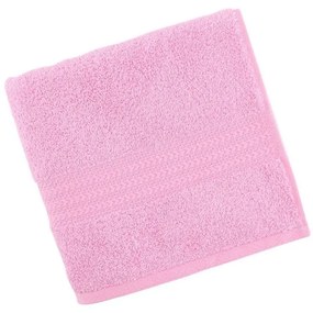 Розова хавлиена кърпа от чист памук , 50 x 90 cm - Foutastic