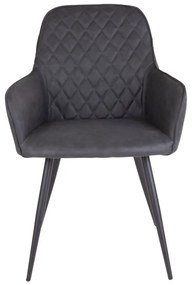 Тъмносиви тапицирани трапезни столове в комплект с подлакътници 2 бр. Harbo – House Nordic