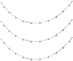 Свързващи се черни празнични светлини с щепсел 14 м 30 светлини IP44 - Lubber