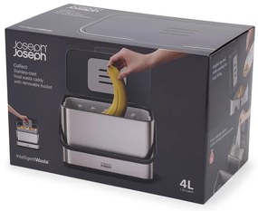 Контейнер за компостируеми отпадъци сребърен 4 l Collect – Joseph Joseph