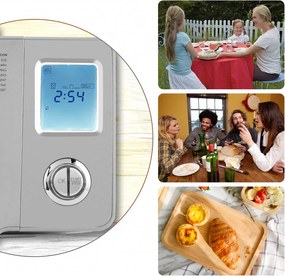 Хлебопекарна Nictemaw Baking Master, 550W, 25 програми, 3 степени, 500/750/900 гр, LCD, Отложен старт 13ч, Автоматичен дозатор, Сребрист