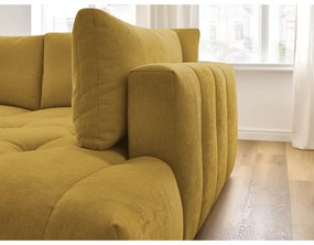 Сгъваем/с място за съхранение ъглов диван в цвят горчица (десен ъгъл/L форма) Fuji – Bobochic Paris