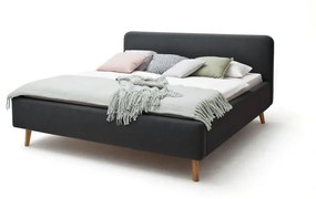 Тъмно сиво двойно легло с решетка и място за съхранение , 180 x 200 cm Mattis - Meise Möbel