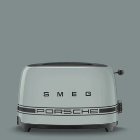 Тостер за хляб SMEG 50's Style Porsche TSF01PSGEU, 950W, 2 филии, 6 нива, Тавичка за трохи, Вграден кабел, Неръждаема стомана, Зелен