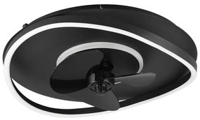 Матово черно LED осветително тяло за таван Sortland – Reality