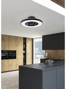 Матово черно LED осветително тяло за таван Halmstad – Trio