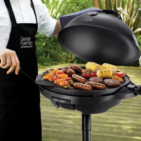 Електрическа скара/грил George Foreman 22460-56, 2400W, 44.5 см, 15 порции, 5 темп, Незалепващо покритие, Черен