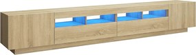 3081918 vidaXL ТВ шкаф с LED осветление, дъб сонома, 260x35x40 см