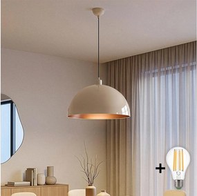 Brilagi - LED люстра на кабел METALO 1xE27/40W/230V Ø 40 см бежова/медна