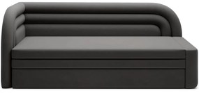 Кафяво-сив кадифен разтегателен диван с място за съхранение десен ъгъл 223 cm Fabillo – ELTAP