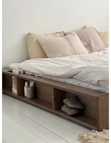 Кафяво двойно легло от борова дървесина с решетка 140x200 cm Ziggy - Karup Design