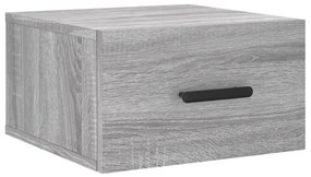 829848 vidaXL Нощно шкафче за стенен монтаж, сив сонома, 35x35x20 см