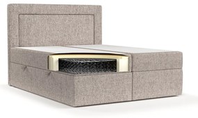 Светлокафяво боксспринг легло с място за съхранение 180x200 cm Imagine – Maison de Rêve