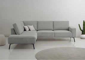 Светлосив шенилов ъглов диван (ляв ъгъл/L форма) Amsterdam – Scandic