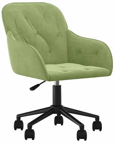 344870 vidaXL Въртящ се офис стол, светлозелен, кадифе