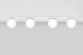 Бяло осветително тяло за таван със стъклен абажур ø 12 cm Umerta – Sollux