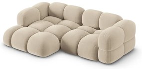 Бежов кадифен ъглов диван (ляв ъгъл) Loretto – Cosmopolitan Design