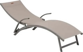 Сгъваем шезлонг Hesperide Samba, Алуминий - Лешник/Пралине