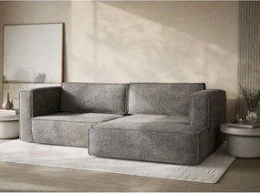 Сив шенилов сгъваем/с място за съхранение ъглов диван (десен ъгъл) Velto – Maison de Rêve