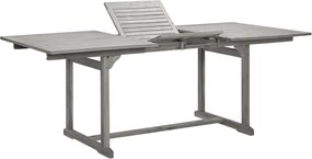 316571 vidaXL Градинска трапезна маса, (150-200)x100x75 cм, акация масив