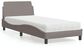 3208328 vidaXL Легло с матрак, таупе, 90x200 см, плат