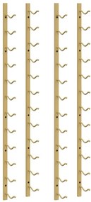 340882 vidaXL Стойки за вино за 12 бутилки стенен монтаж 2 бр златисти желязо